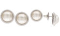 Macy's Cultured Mab&eacute; Pearl (12mm) & White Topaz (3/8 ct. t.w.) Stud Earrings in Sterling Silver